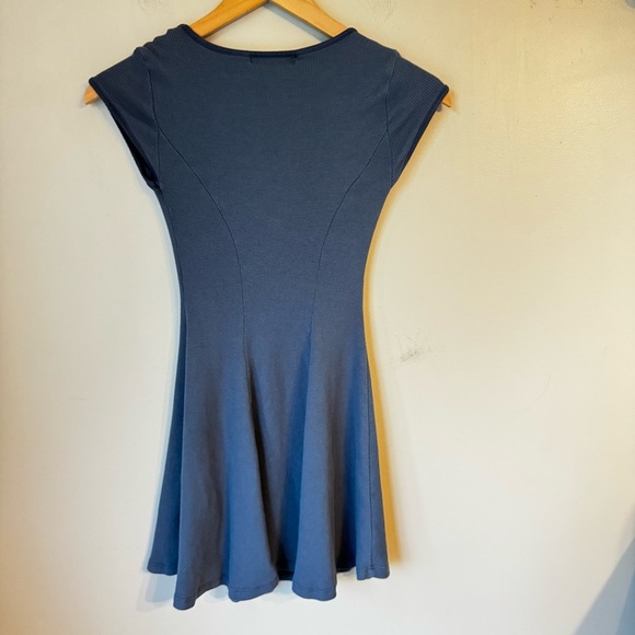 Cooperative Urban Outfitters Gilly Y2K Ribbed Knit Blue A-line Mini Dress Sz XS - Picture 3 of 6